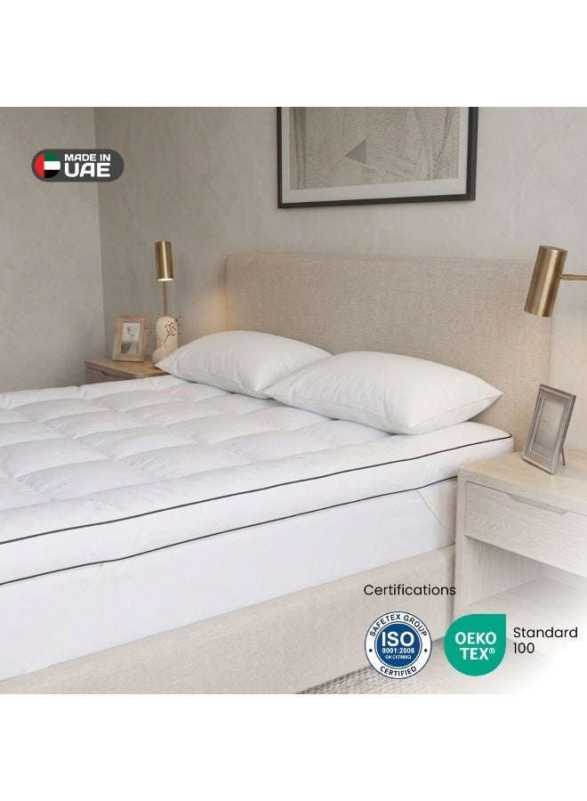 EASELIVING واقي مرتبة إيزليڤينج 160×200 - 8 سم سمك، فائق النعومة، مقاس كوين، مصنوع من قماش فاخر ناعم وأشرطة مطاطية لتثبيت محكم. - Image 5