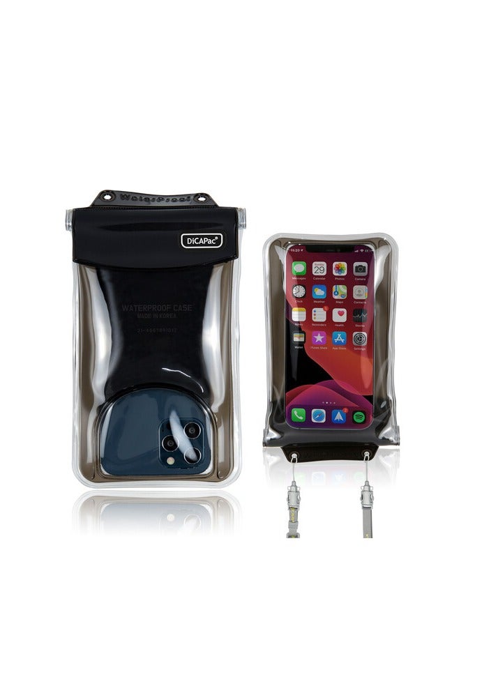 DICAPAC C2 Floating Waterproof Phone Case - Durable, Full-Body Protection for Swimming, Beach, and Outdoor Adventures-Black - Image 1