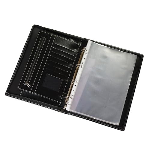 Trio Portfolio File Folders for Documents Organizer Bag - Multipurpose Professional Synthetic Leather Legal Size Document Folder Certificate File Holder for Office with 20 Leafs for Men and Women - Image 2