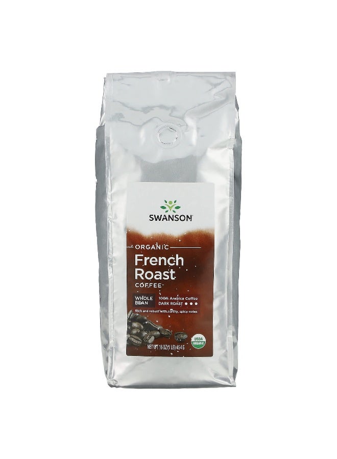 SWANSON قهوة سوانسون العضوية، تحميص فرنسي، حبوب كاملة، تحميص داكن، 16 أونصة (454 جرام) - Image 1