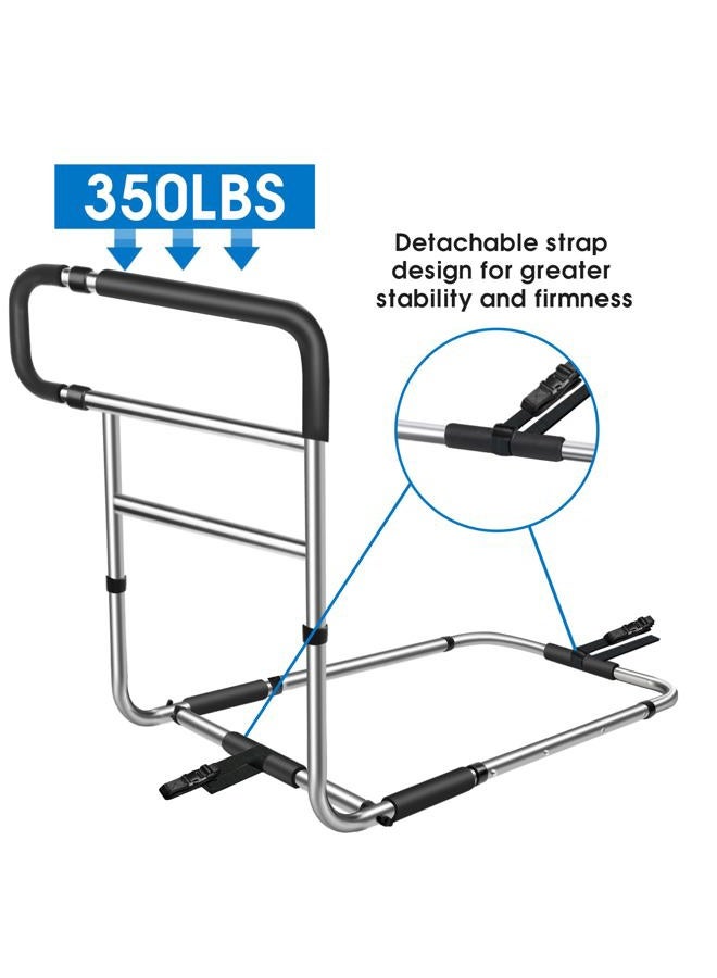 Eplinnest Bed Rails for Elderly Adults Safety, Stainless Steel Bed Assist Rail with Adjustable Side Railings for Seniors Bedside Fall Prevent Grab Bar with Storage Pocket,Fits King Queen Full Twin Bed - Image 3