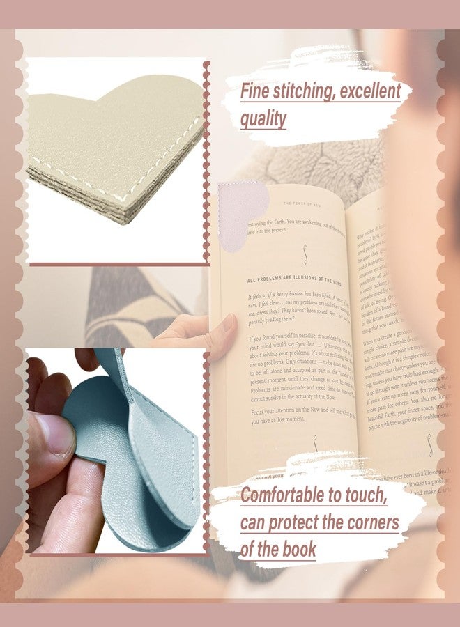 Winjeto Leather Heart Bookmarks - 6 Pieces Cute Corner Page Book Marks for Teachers Students Book Reading Lovers, for School Office Home Supplies (Love（6pcs）) - Image 4