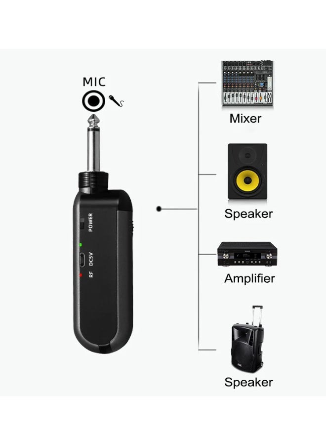 ميكروفون ديناميكي لاسلكي محمول احترافي من ZFSZ UHF مع مستقبل صغير، قابل لإعادة الشحن - Image 5