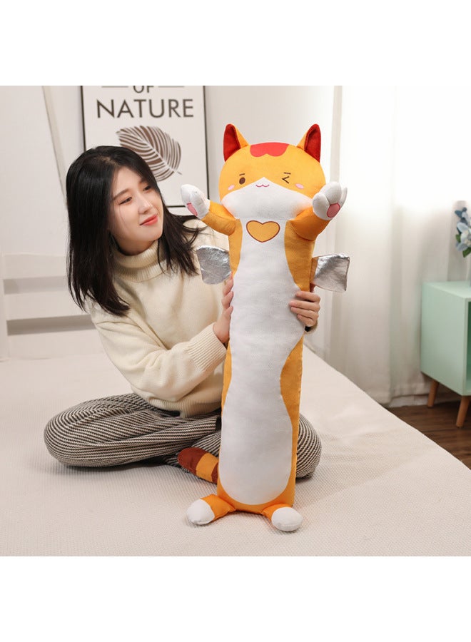 Loquat Cute Colorful Cat Long Pillow Salamander Cushion Pillow  Send Male Girlfriend Sleeping Pillow-Specifications:White-Color:70cm - Image 3