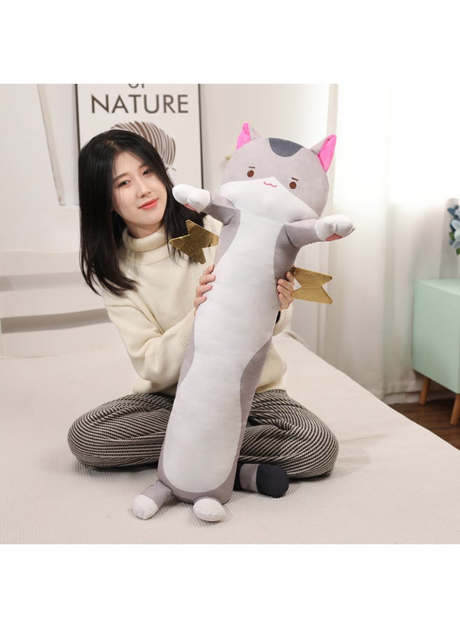 Loquat Cute Colorful Cat Long Pillow Salamander Cushion Pillow  Send Male Girlfriend Sleeping Pillow-Specifications:White-Color:70cm - Image 5