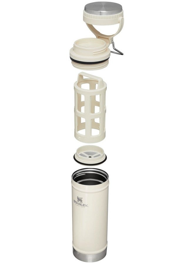 Stanley Stanley Travel Mug with Integrated French Press 16 oz | 5 Minute Brew, 4 Hours Hot, Leakproof Lid | Mesh Filter for Coffee Grounds | Insulated Stainless Steel Coffee Maker | BPA-Free | Cream Gloss  - Image 2