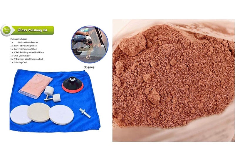 DIY Crafts CTDIYHI53735 9pcs Mirrors Windshields Repair Glass Polishing Set Watch Car Windows Easy Use Wheel Cerium Oxide Powder - Image 4