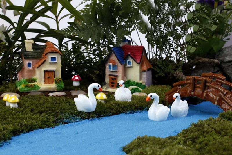 BHOOLU&GOOLU Cute Miniature mini Swan - 6 Pcs Set (Hight : 2 x 2 CM) - Image 4