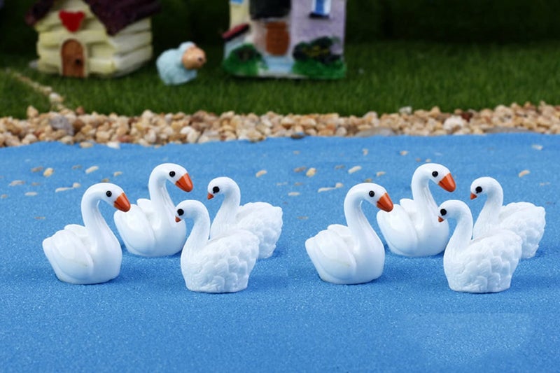 BHOOLU&GOOLU Cute Miniature mini Swan - 6 Pcs Set (Hight : 2 x 2 CM) - Image 3