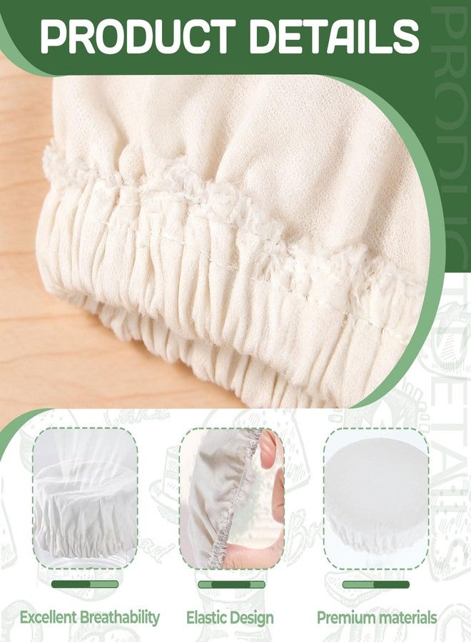 OLLBIT Sourdough Starter Jar Cover Cloth 10 Pcs 100% Cotton Caps Breathable and Reusable Sourdough Jar Cover Beeswax Bowl Covers for 3-4-Inch Can Opening - Image 3