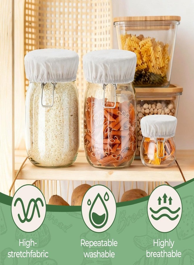 OLLBIT Sourdough Starter Jar Cover Cloth 10 Pcs 100% Cotton Caps Breathable and Reusable Sourdough Jar Cover Beeswax Bowl Covers for 3-4-Inch Can Opening - Image 4