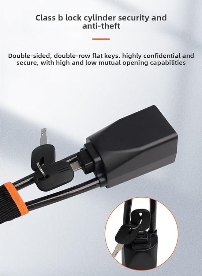 Universal Retractable Steel Cable Car Steering Wheel Lock Anti Theft Device Blue - Image 5