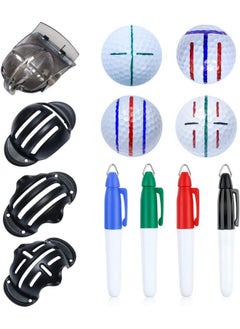 Cualfec 8 Pack Golf Ball Marker,Golf Ball Line Drawing Marker,Golf Ball Liner Golf Ball Marking Tool Kit Golf Accessories Golf Ball Marker Stencil  - Image 1