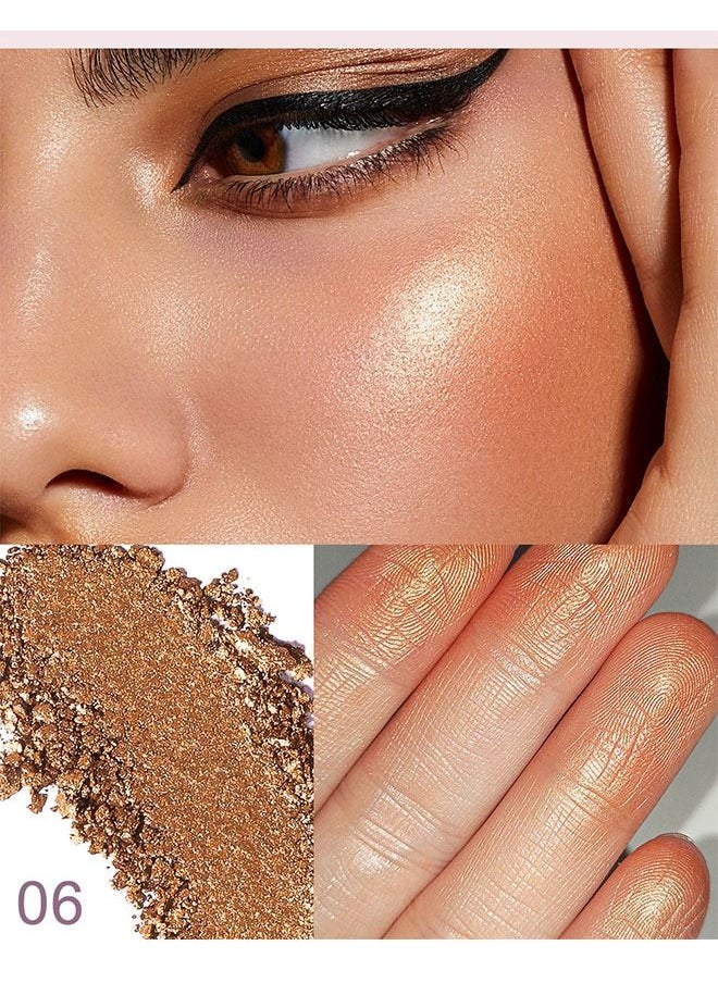 Highlighter Makeup Powder 06, Made With High-Quality Ingredients, Gentlely On The Skin and Provide Long-Lasting Wear, Suitable Under Makeup With Long Lasting Shine Finish