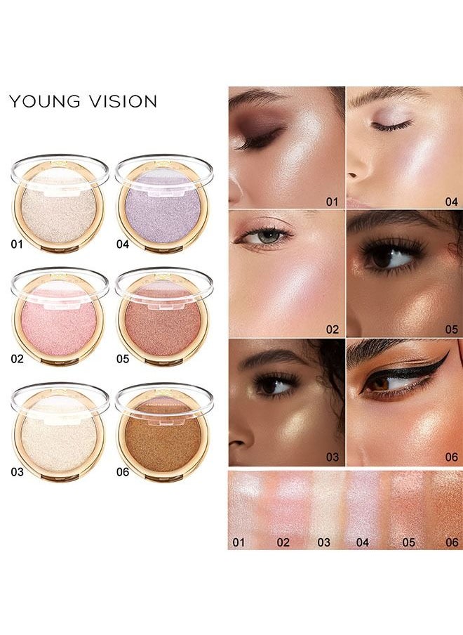Highlighter Makeup Powder 06, Made With High-Quality Ingredients, Gentlely On The Skin and Provide Long-Lasting Wear, Suitable Under Makeup With Long Lasting Shine Finish