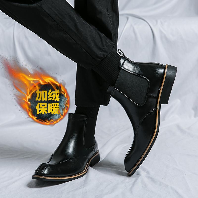 Dropshipping Boots Men'S Winter High-Top Leather Shoes Men'S British Chelsea Boots Short Boots Mid-Top Business Casual Men'S Boots - Image 5