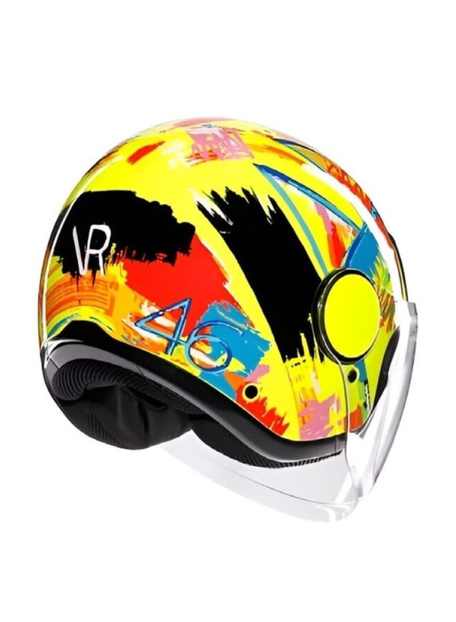 AGV Eteres Rossi Winter Test 2019 Helmet Yellow / Black / Blue - Image 2
