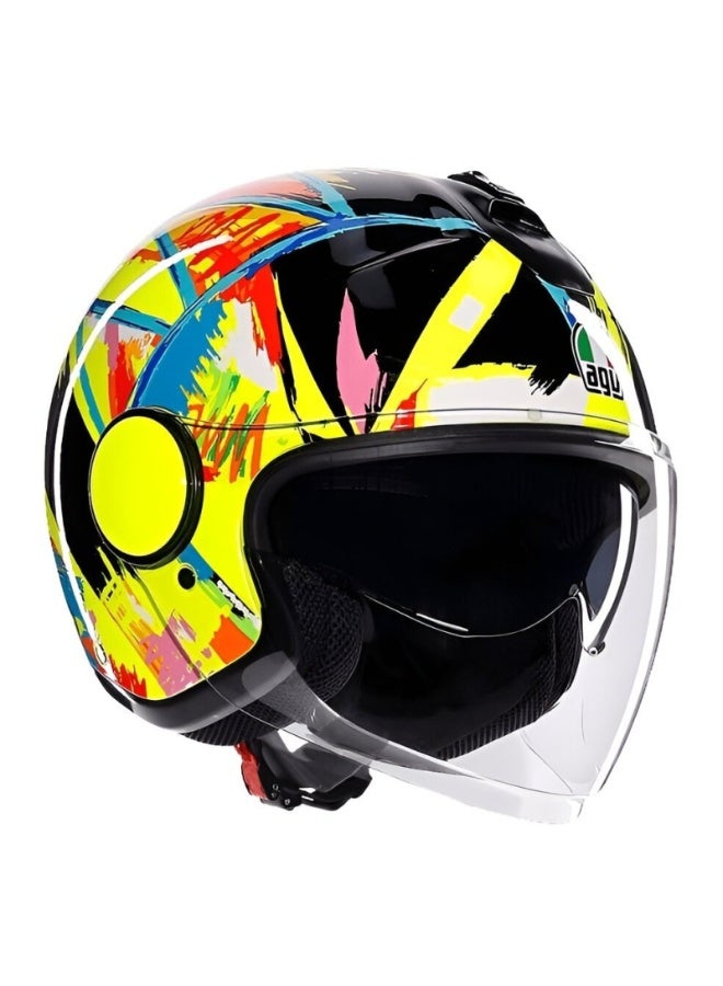 AGV Eteres Rossi Winter Test 2019 Helmet Yellow / Black / Blue - Image 1