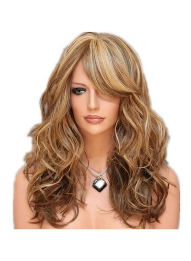 شعر مستعار طويل بغرة أشقر