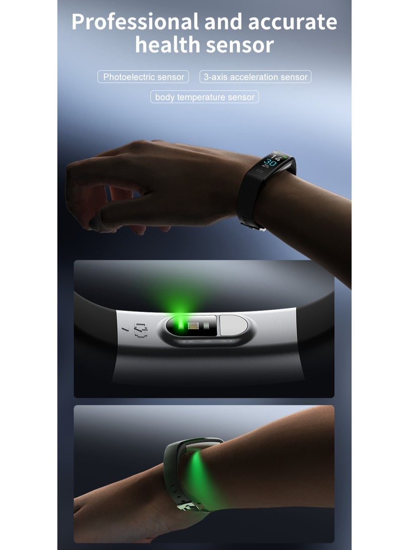 ساعة S5 الذكية الرياضية ، متعددة اللغات المدعومة ، مراقبة معدل ضربات القلب وضغط الدم ، سوار لياقة مقاوم للماء (أسود) - Image 3