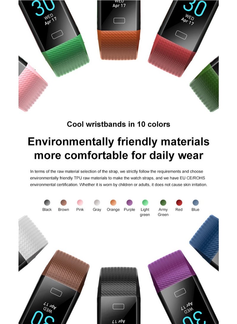 ساعة S5 الذكية الرياضية ، متعددة اللغات المدعومة ، مراقبة معدل ضربات القلب وضغط الدم ، سوار لياقة مقاوم للماء (أسود) - Image 5