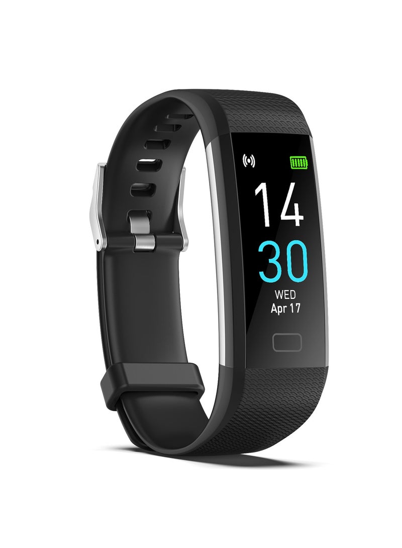 ساعة S5 الذكية الرياضية ، متعددة اللغات المدعومة ، مراقبة معدل ضربات القلب وضغط الدم ، سوار لياقة مقاوم للماء (أسود) - Image 1