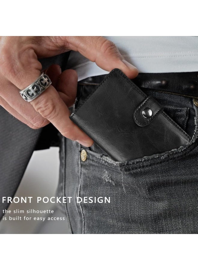 Leather capsule wallet - Code 288 - Black - RFID blocking, made of leather and aluminum. Credit and business card holder for men and women.  - Image 4