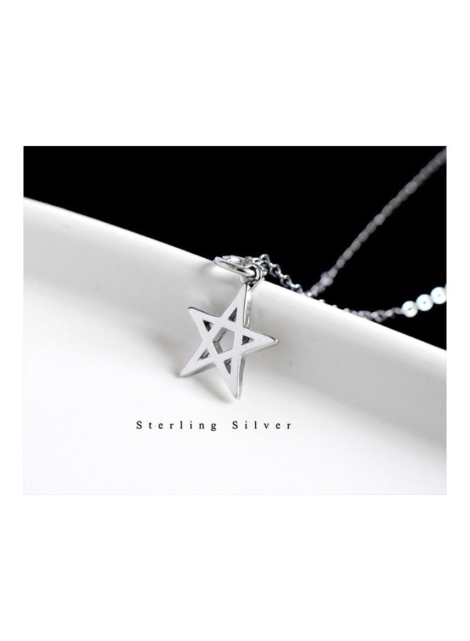 بيرفيي S925 Sterling Silver Crystal Studded Pendant Necklace - Image 3