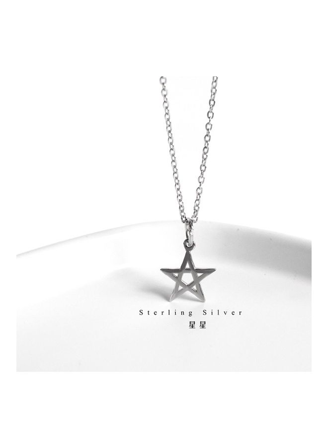 بيرفيي S925 Sterling Silver Crystal Studded Pendant Necklace - Image 4