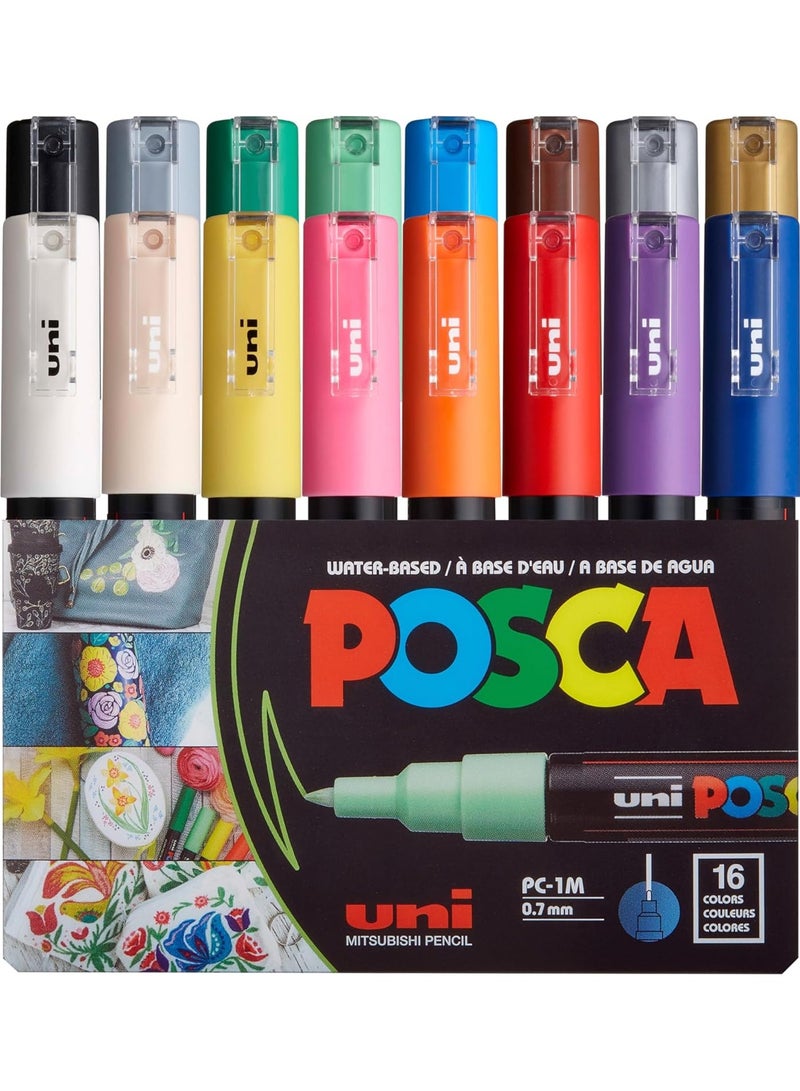 قلم رسم بوسكا PC-1M فائق الدقة 0.7 ملم – 16 لون متنوع، نعومة إضافية للرسم الدقيق، مثالي للفنانين، التلوين، التصميم، والمشاريع الإبداعية - Image 1