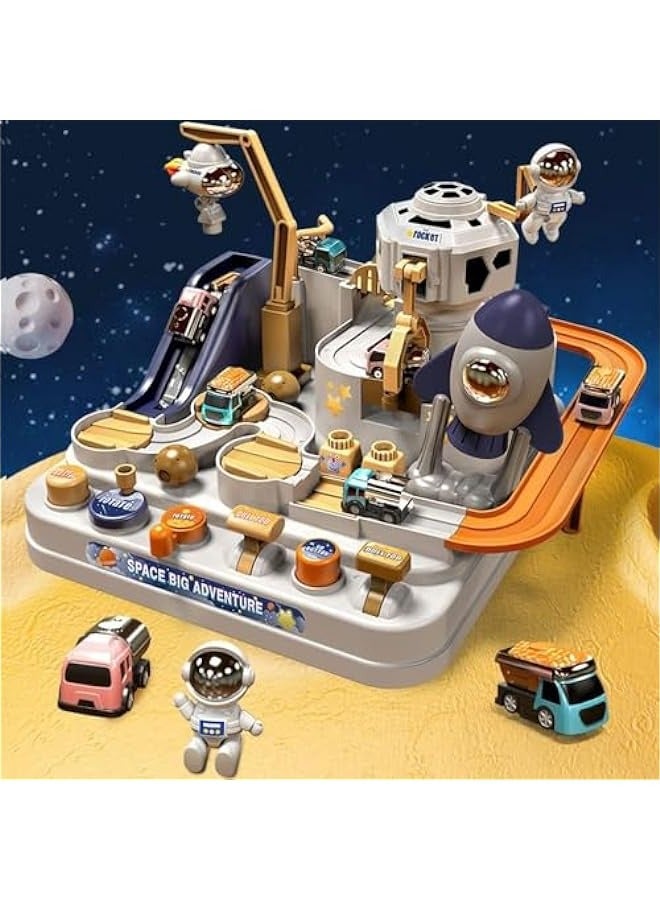 DURKU Rocket Edition Car Adventure Toy Set for Toddlers 3-5 Years - No Batteries, Infinite Loop Track, Perfect Birthday Gift for Boys and Girls  - Image 2