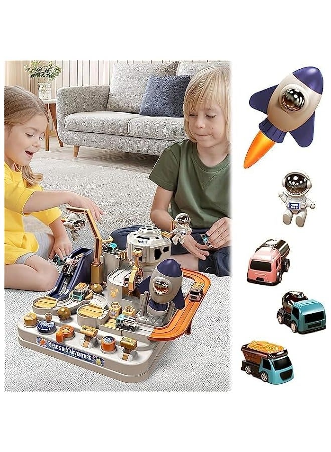 DURKU Rocket Edition Car Adventure Toy Set for Toddlers 3-5 Years - No Batteries, Infinite Loop Track, Perfect Birthday Gift for Boys and Girls  - Image 4