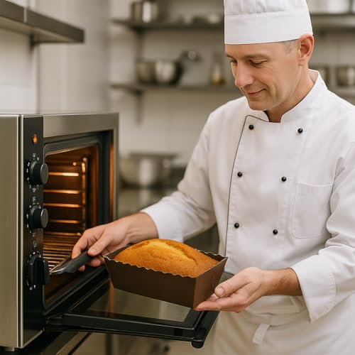 Esslly Rectangular Baking Mold | Pure Cellulose Cardboard, Oven Safe up to 220°C | Freezer Safe |Classic Brown Color | Ideal for 100g Brownies |80x40x40 mm | Food Fat Resistant | Pack of 25 - Image 4