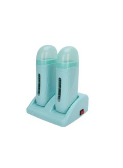 Waxing Machine Hair Removal Kit, Hair Removal Wax Heater Double Wax Heater Wax Heater Hair Removal Wax Machine Cyan Painless For Home Wax Warmer (110V,Us)