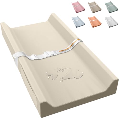 JVEOO Vegan Leather Baby Changing Pad Waterproof Wipeable Soft Diaper Changing Mat 32 x 166 Comfortable Infant Changing Station for Dresser Table - Image 1