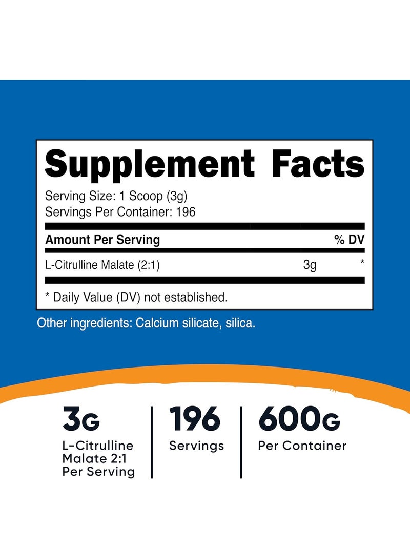 مسحوق مالات إل-سيترولين من نيوتريكوست، 600 غرام - Image 2