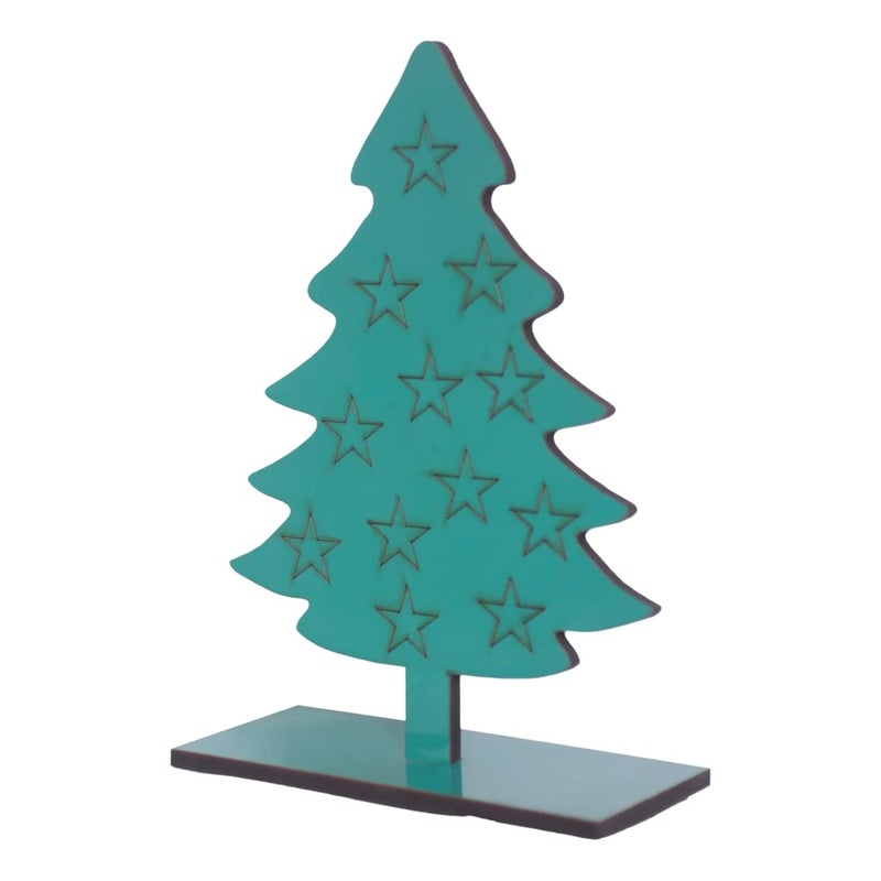 UraXx UraXx Table Top Christmas Tree MDF Laser Cut for Decoration DIY Products for Kids Parties Art and Craft Green 