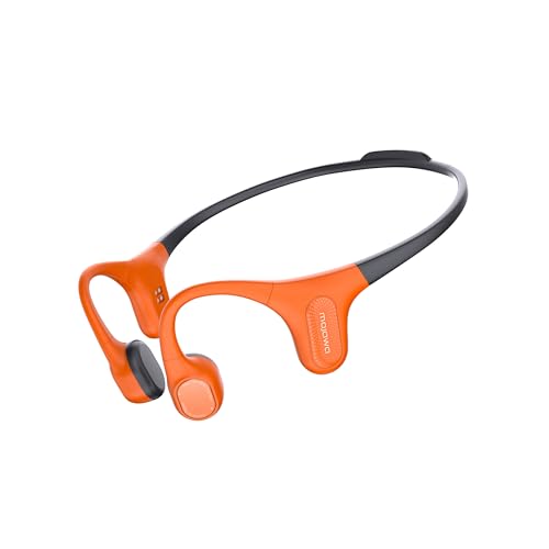 mojawa Aerra Bone Conduction Sport Headphones IP67 Waterproof Workout Earphones OpenEar Wireless Bluetooth with Mic Secure and Comfortable for Running and Cycling Orange and Black - Image 1