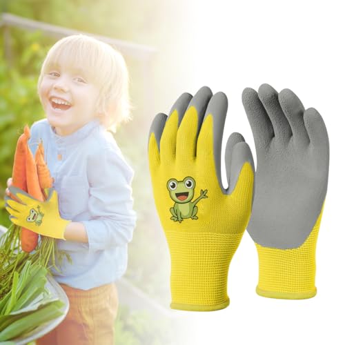 Serplex® Kids Gloves Safety Gardening Gloves Protective Rubber Coated Gardening Gloves Digging Gloves Field Trip Safety Gloves for Hands Protection, Ideal for Kids 5-7 Years Old - Image 1