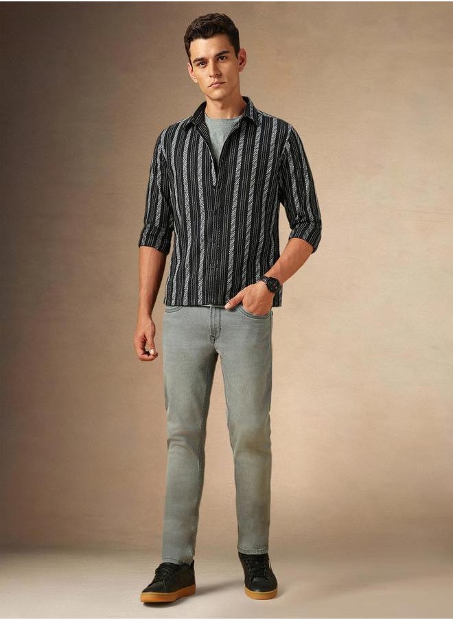 Dennis Lingo Button Down Striped Casual Shirt by Styli  - Image 5