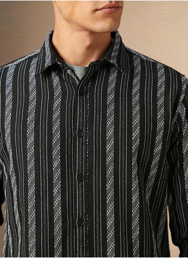 Dennis Lingo Button Down Striped Casual Shirt by Styli  - Image 4