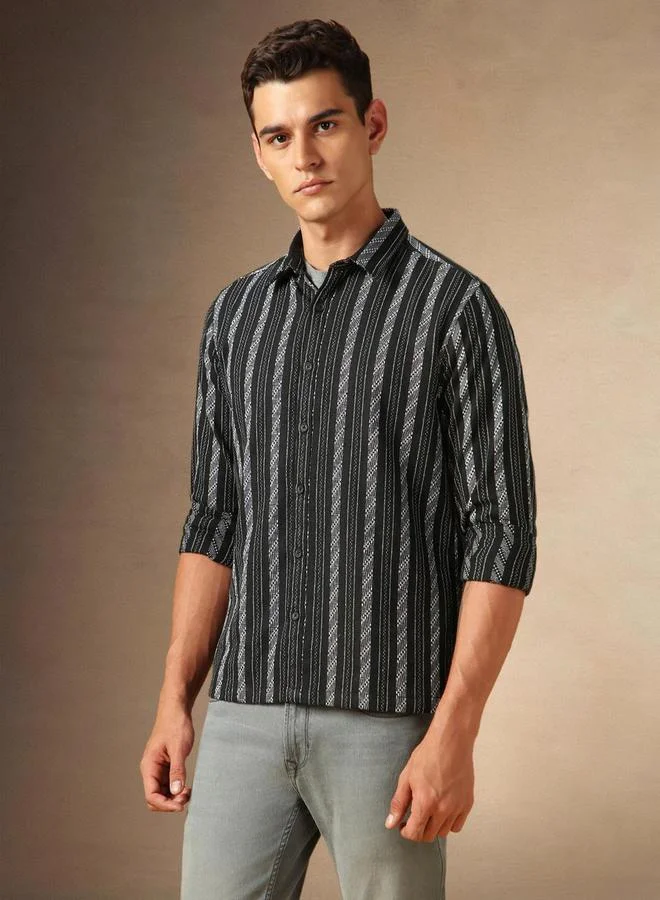 Dennis Lingo Dennis Lingo Button Down Striped Casual Shirt