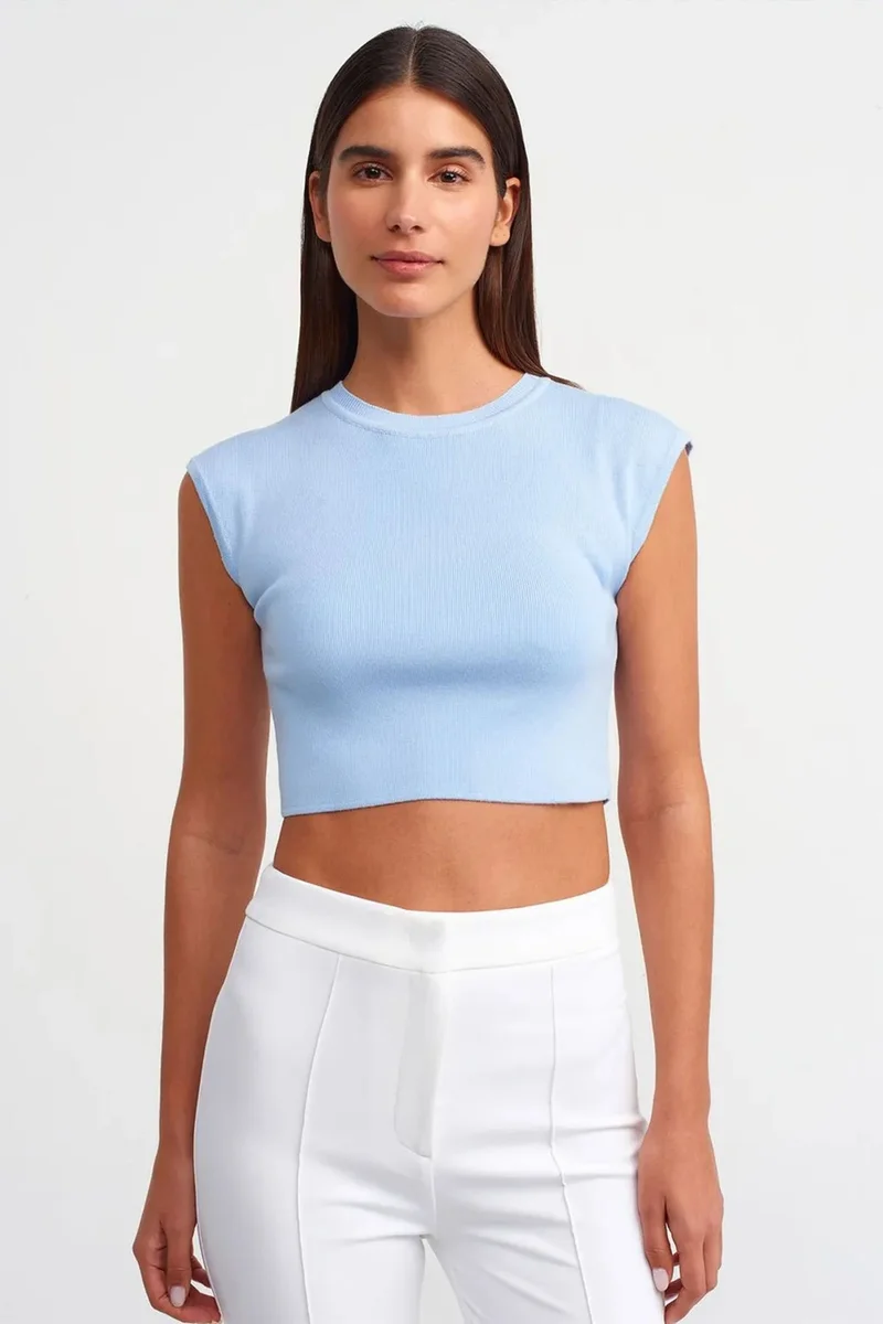 DILVIN Women's Sleeveless Ribbed Crop T-Shirt