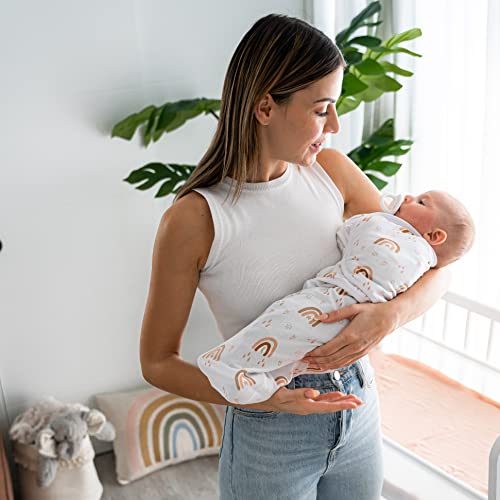 Comfy Cubs Easy Swaddle Blanket, 3 Pack - 100% Cotton Newborn Wrap, Large for 3-6 Months Infants, with Adjustable Velcro, Breathable and Durable Sleep Sack for Babies - Rainbow Bohemian - Image 4