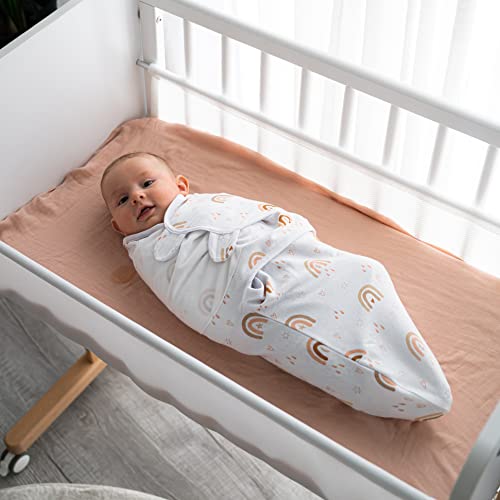 Comfy Cubs Easy Swaddle Blanket, 3 Pack - 100% Cotton Newborn Wrap, Large for 3-6 Months Infants, with Adjustable Velcro, Breathable and Durable Sleep Sack for Babies - Rainbow Bohemian - Image 2