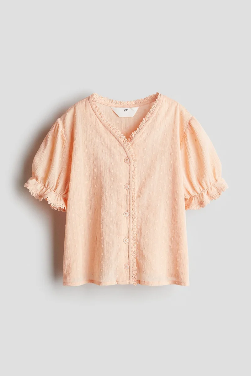 H&M Lace-trimmed cotton blouse