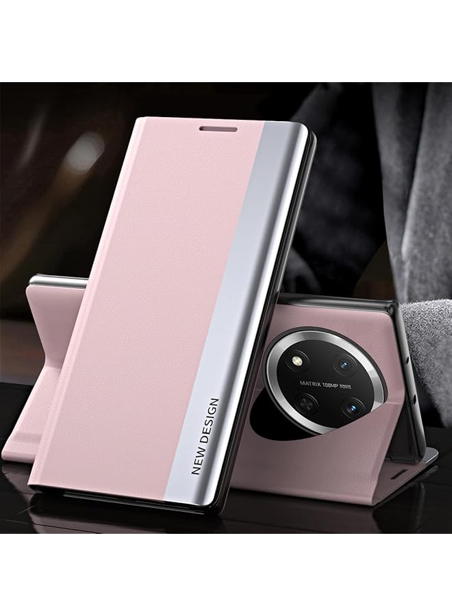 erorex Magnetic Case Compatible With Honor X9C 5G 2024 With Bracket Lightweight Leather Magnetic Shockproof And Drop Protective Case Pink - Image 1