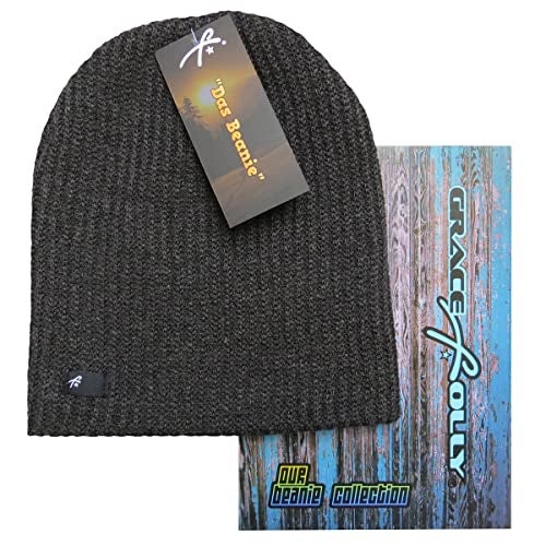 Grace Folly Daily Beanie Hat Skull Cap for Men or Women (Many Colors) Charcoal - Image 2