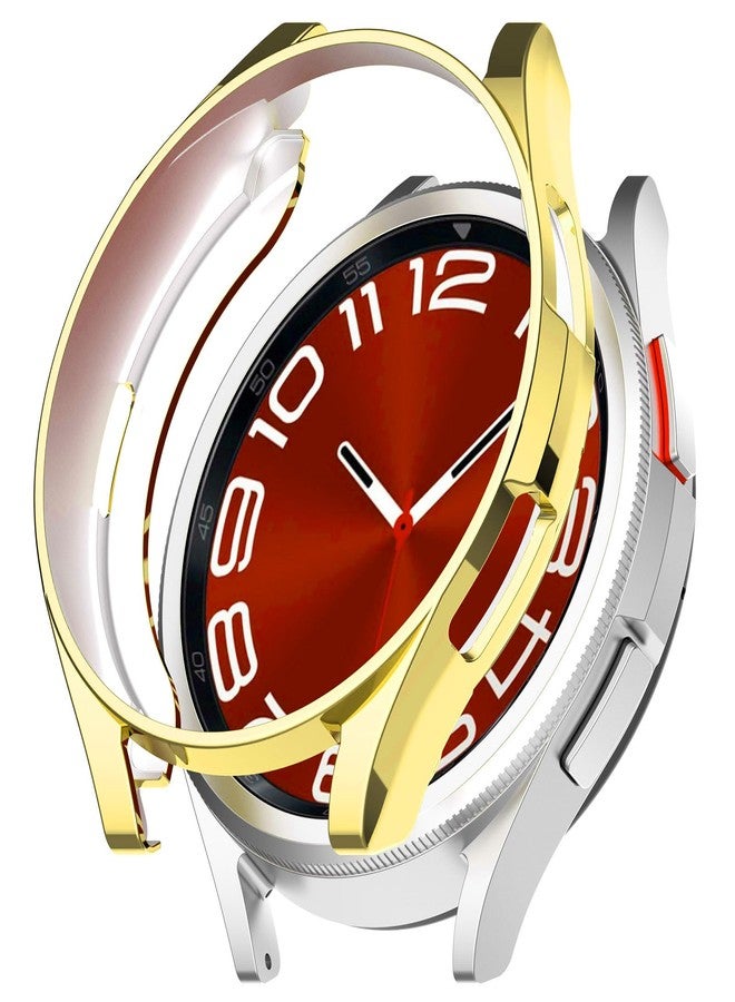 Yrzper Compatible with Samsung Galaxy Watch 6 Classic 43mm Case 2023, Soft TPU Plated All Around Scratch-Proof Screen Protector Case Cover for Samsung Galaxy Watch 6 Classic 47mm (47mm, Gold) - Image 1