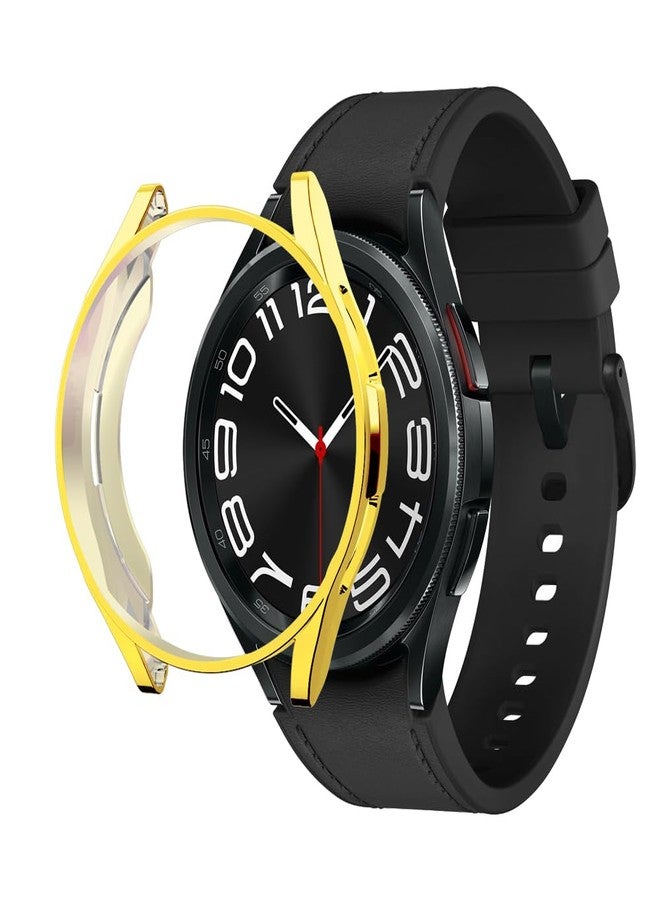 Yrzper Compatible with Samsung Galaxy Watch 6 Classic 43mm Case 2023, Soft TPU Plated All Around Scratch-Proof Screen Protector Case Cover for Samsung Galaxy Watch 6 Classic 47mm (47mm, Gold) - Image 3